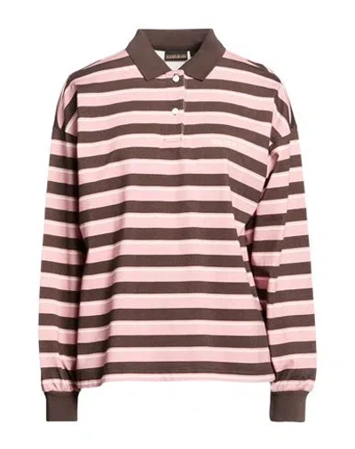 Napapijri E-lehua Ls W Woman Polo Shirt Antique Rose Size Xxs Cotton In Pink