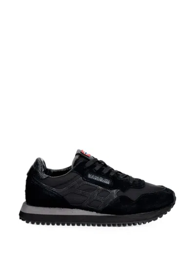 Napapijri Element Panelled Logo-patch Sneakers In Black