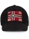 Napapijri Flag-patch Baseball Cap In Black