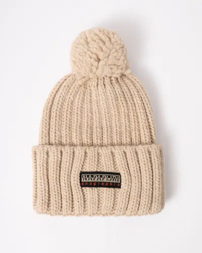 Napapijri Fea 2 Bobble Hat In Beige Dimity N1j
