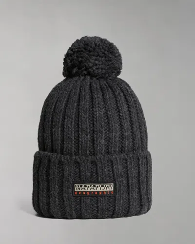 Napapijri Fea 2 Bobble Hat In Dark Grey Melange 197