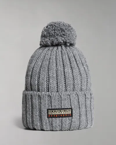 Napapijri Fea 2 Bobble Hat In Medium Grey Melange 160