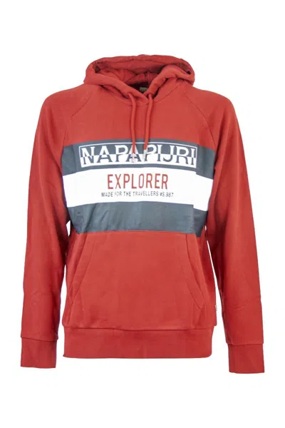 Napapijri Felpa Con Cappuccio  Boves Rossa In Rosso