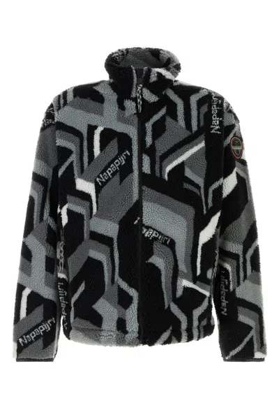 Napapijri Printed Teddy Sweatshirt In Black