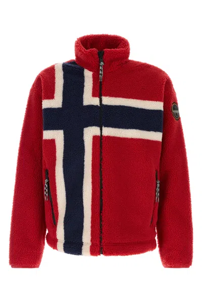 Napapijri Printed Teddy Sweatshirt In Purple