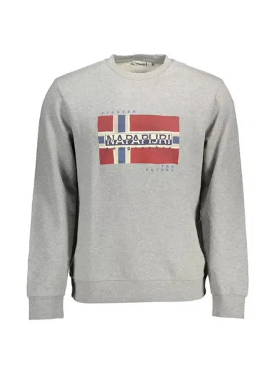 Napapijri Flag-print Sweater In Gray