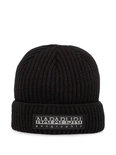Napapijri F-vispa Ribbed Beanie Hat In Black