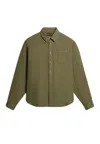 Napapijri G-linen Shirt Ls In Verde