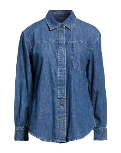 Napapijri G-cimonde W Woman Denim Shirt Blue Size Xl Cotton