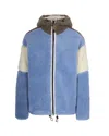 Napapijri Colorblock Fleece Giubbino With Adjustable Hem In Blue