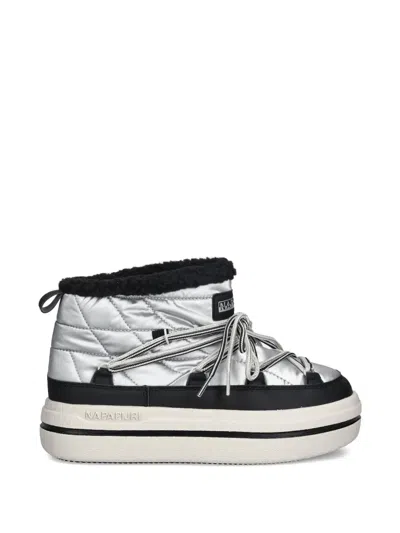 Napapijri Glacier Quilted Boots In Silver