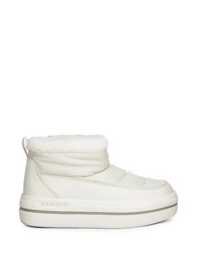 Napapijri Glacier Quilted Shearling-trim Boots In Metallic