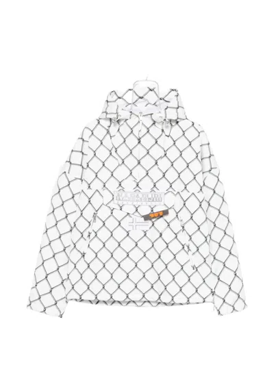 Napapijri Graphic Hooded Coat In White