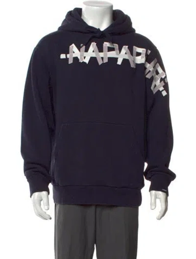 Pre-owned Napapijri Graphic Print Crew Neck Pullover In Blue