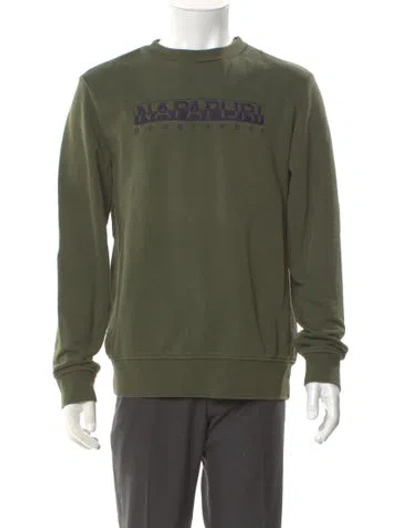 Pre-owned Napapijri Graphic Print Crew Neck Sweatshirt In Green