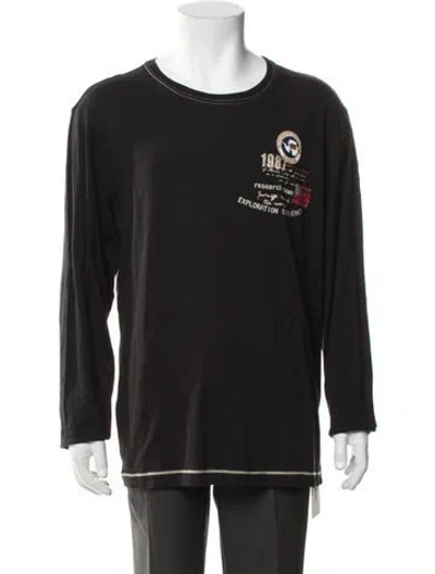 Pre-owned Napapijri Graphic Print Crew Neck T-shirt In Black