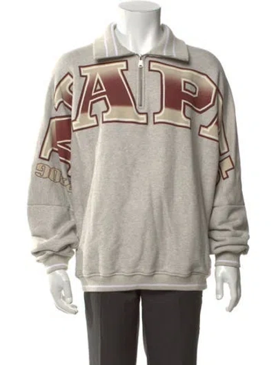Pre-owned Napapijri Graphic Print Turtleneck Sweatshirt In Neutrals