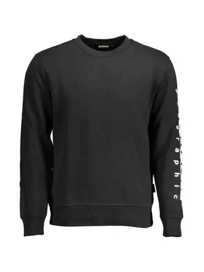 Napapijri Graphic-print Crew-neck Sweater In Black