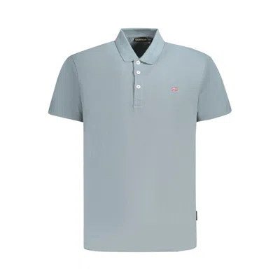 Napapijri Grey Cotton Men Polo Shirt In Grey