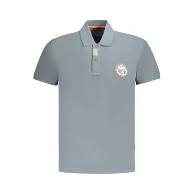 Napapijri Gray Cotton Men Polo Shirt In Grey
