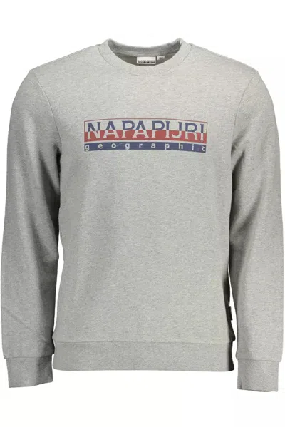 Napapijri Logo-print Cotton Sweater In Gray