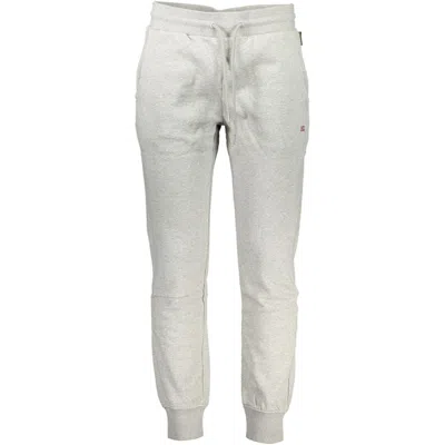 Napapijri Gray Cotton Pant In White