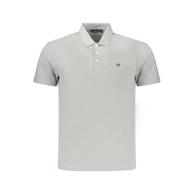 Napapijri Logo-patch Polo Shirt In Gray