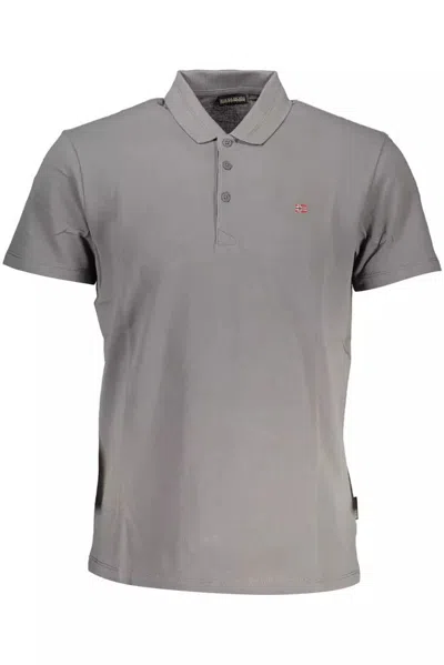 Napapijri Gray Cotton Polo Shirt