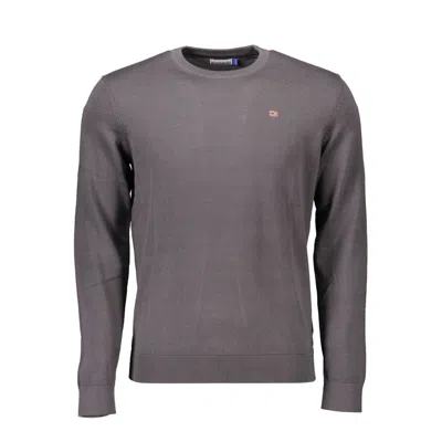 Napapijri Logo-patch Cotton Sweater In Gray
