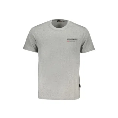 Napapijri Logo-print Crew-neck T-shirt In Gray