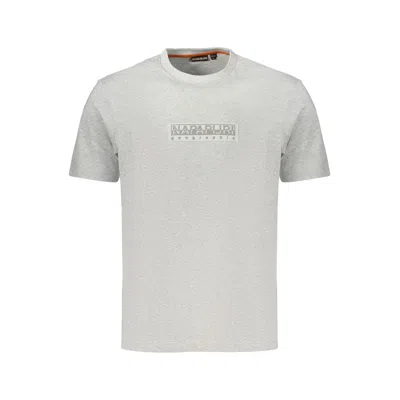 Napapijri Geographic Box Logo-print T-shirt In Gray