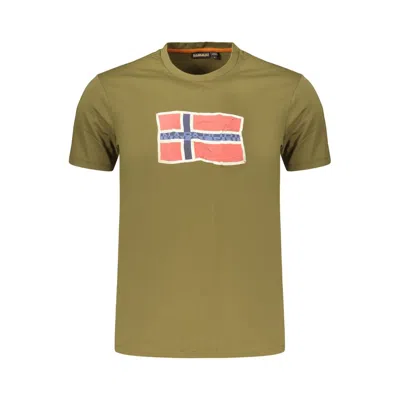 Napapijri Logo-print Crew-neck T-shirt In Green