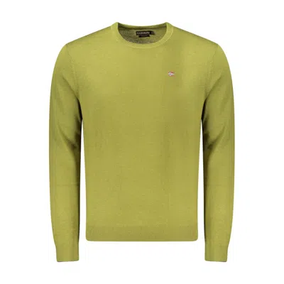 Napapijri Damavand Logo-embroidered Wool Sweater In Green
