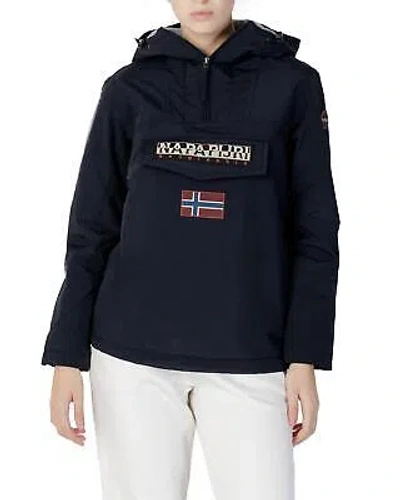 Pre-owned Napapijri Hooded Black Jacket With Side Zip Fastening - Jackets -size S