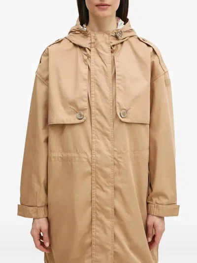 Napapijri Hooded Coat In Brown