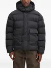 Napapijri Hooded Quilted Jacket Pockets In Black