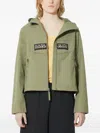 Napapijri Hooded Logo-patch Jacket In Green