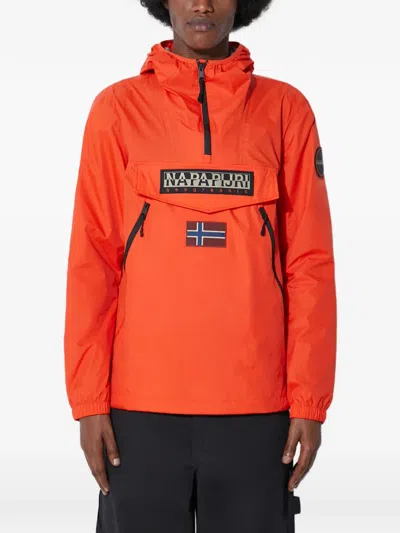 Napapijri Hooded Pocket Jacket In Orange