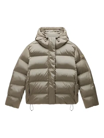Napapijri Hooded Puffer Jacket In Neutral