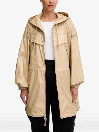 Napapijri Hooded Raincoat In Neutral