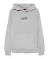Napapijri Hooded Sweatshirt With Front Pouch Pocket In Gray