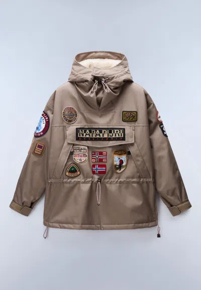 Napapijri Jackets And Jackets Man  Skidoo 1990 Patch - Np0a88vnn1t1 Rock Fall In Brown