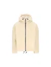 Napapijri Hooded Fleece Jacket In Neutral