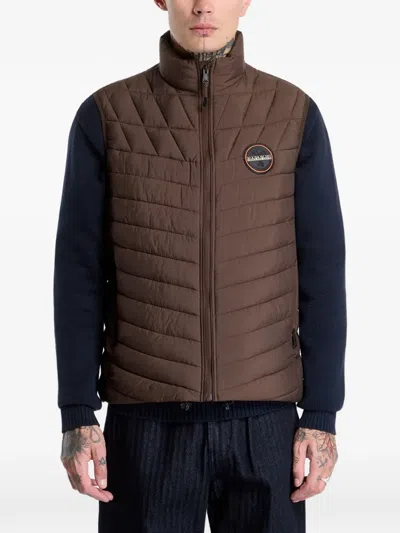 Napapijri Lapaz Quilted Gilet In Brown