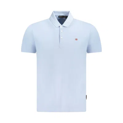 Napapijri Light Blue Cotton Men Polo Men's Shirt