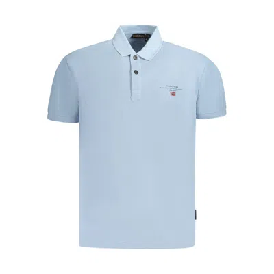 Napapijri Logo-patch Short-sleeve Polo Shirt In Blue