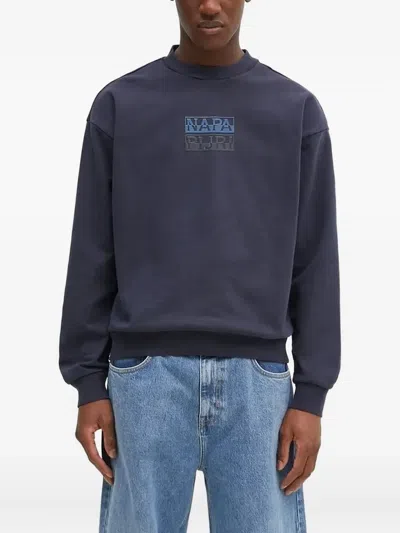 Napapijri Logo-appliqué Sweatshirt In Blue