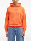 Napapijri Logo-embroidered Hoodie In Orange
