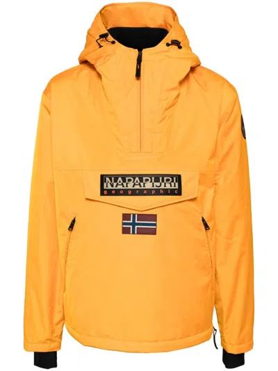 Napapijri Logo Patch Jacket In Orange