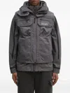 Napapijri Logo-print Layered Jacket In Gray